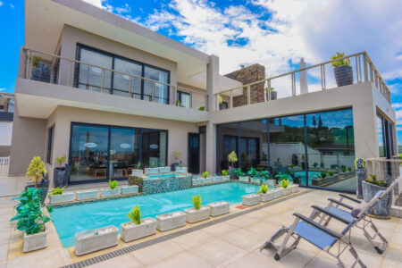 villa near lagoon modern design elegant architecture relaxation peace haven lagoon